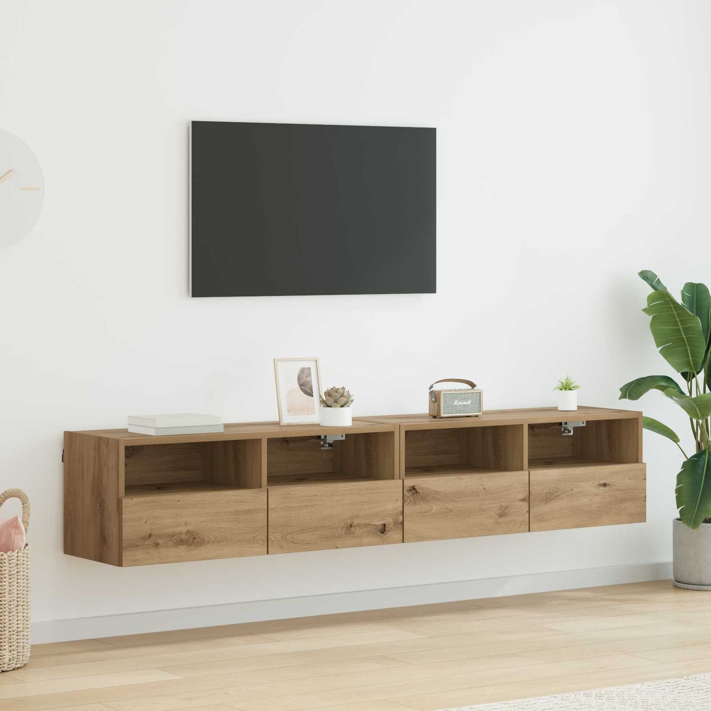 vidaXL TV Wall Cabinets 2 pcs Artisan Oak Engineered Wood 1