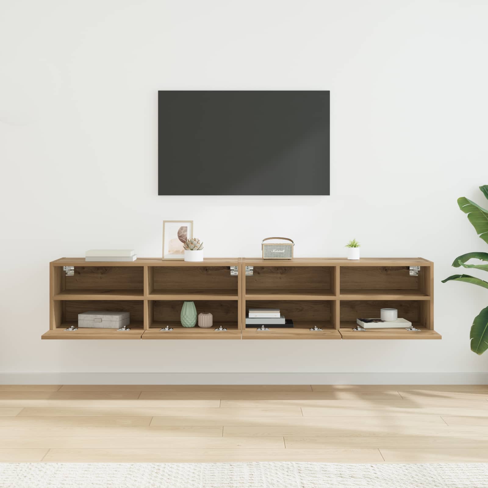 vidaXL TV Wall Cabinets 2 pcs Artisan Oak Engineered Wood 4