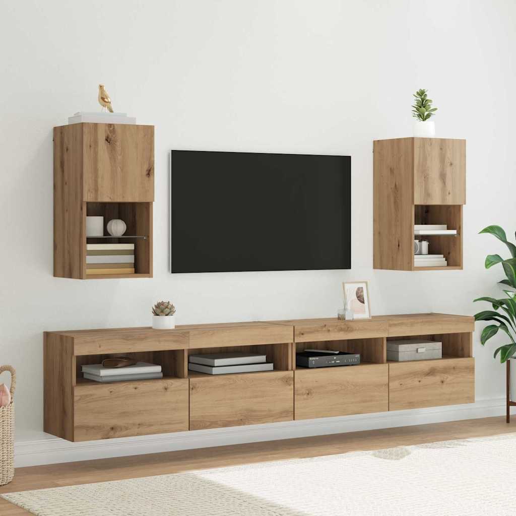 vidaXL Wall-mounted TV Cabinets 2 pcs Artisan Oak Engineered Wood 1