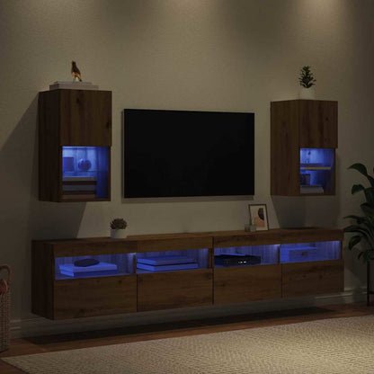 vidaXL Wall-mounted TV Cabinets 2 pcs Artisan Oak Engineered Wood 5