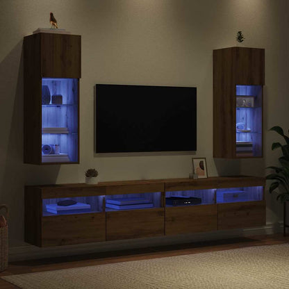 vidaXL Wall-mounted TV Cabinets 2 pcs Artisan Oak Engineered Wood 5