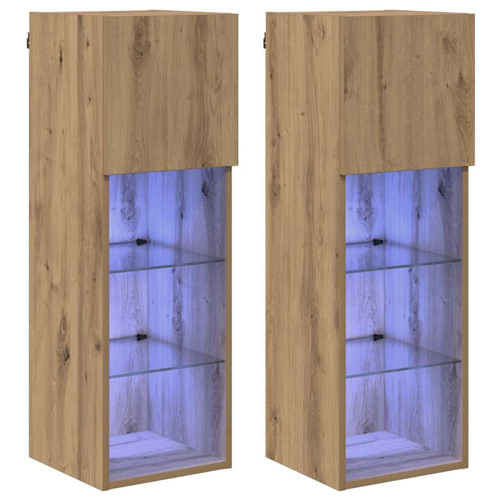 vidaXL Wall-mounted TV Cabinets 2 pcs Artisan Oak Engineered Wood 2