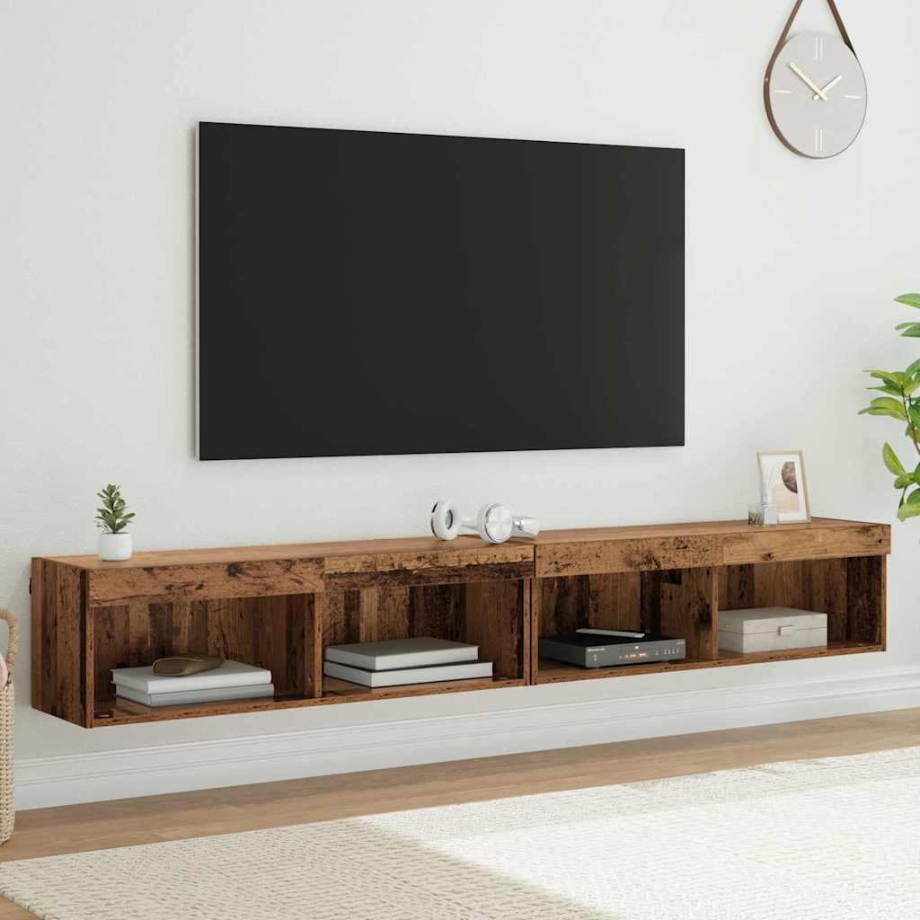 vidaXL TV Cabinet Set 2 pcs Old Wood Engineered Wood 1