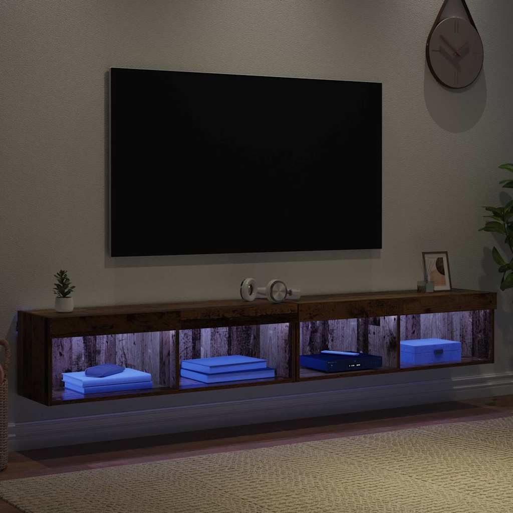 vidaXL TV Cabinet Set 2 pcs Old Wood Engineered Wood 5