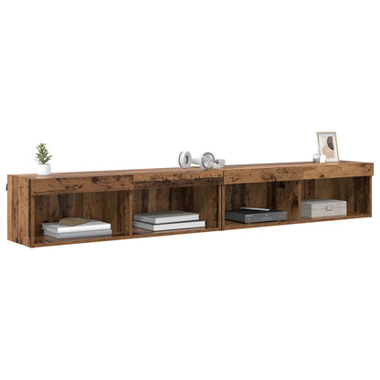 vidaXL TV Cabinet Set 2 pcs Old Wood Engineered Wood 3