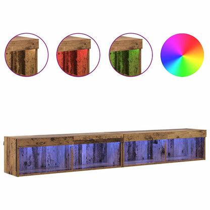 vidaXL TV Cabinet Set 2 pcs Old Wood Engineered Wood 4