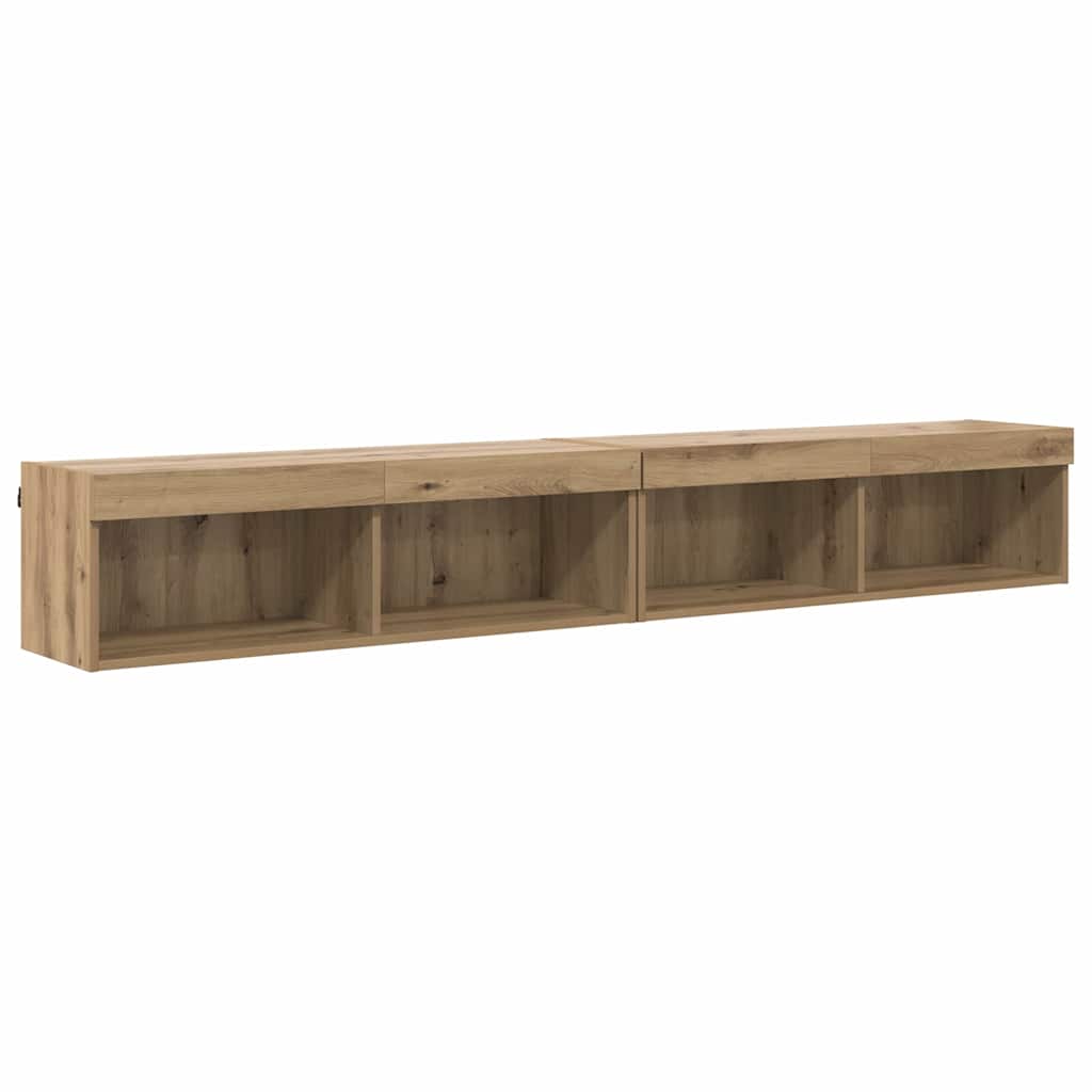 vidaXL TV Cabinet Set 2 pcs Artisan Oak Engineered Wood 2