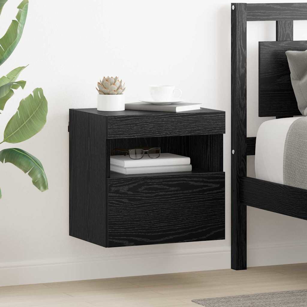 vidaXL TV Wall Cabinets 2 pcs Black Oak Engineered Wood 1
