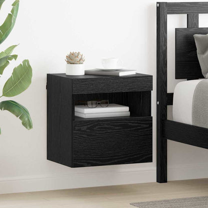 vidaXL TV Wall Cabinets 2 pcs Black Oak Engineered Wood 1