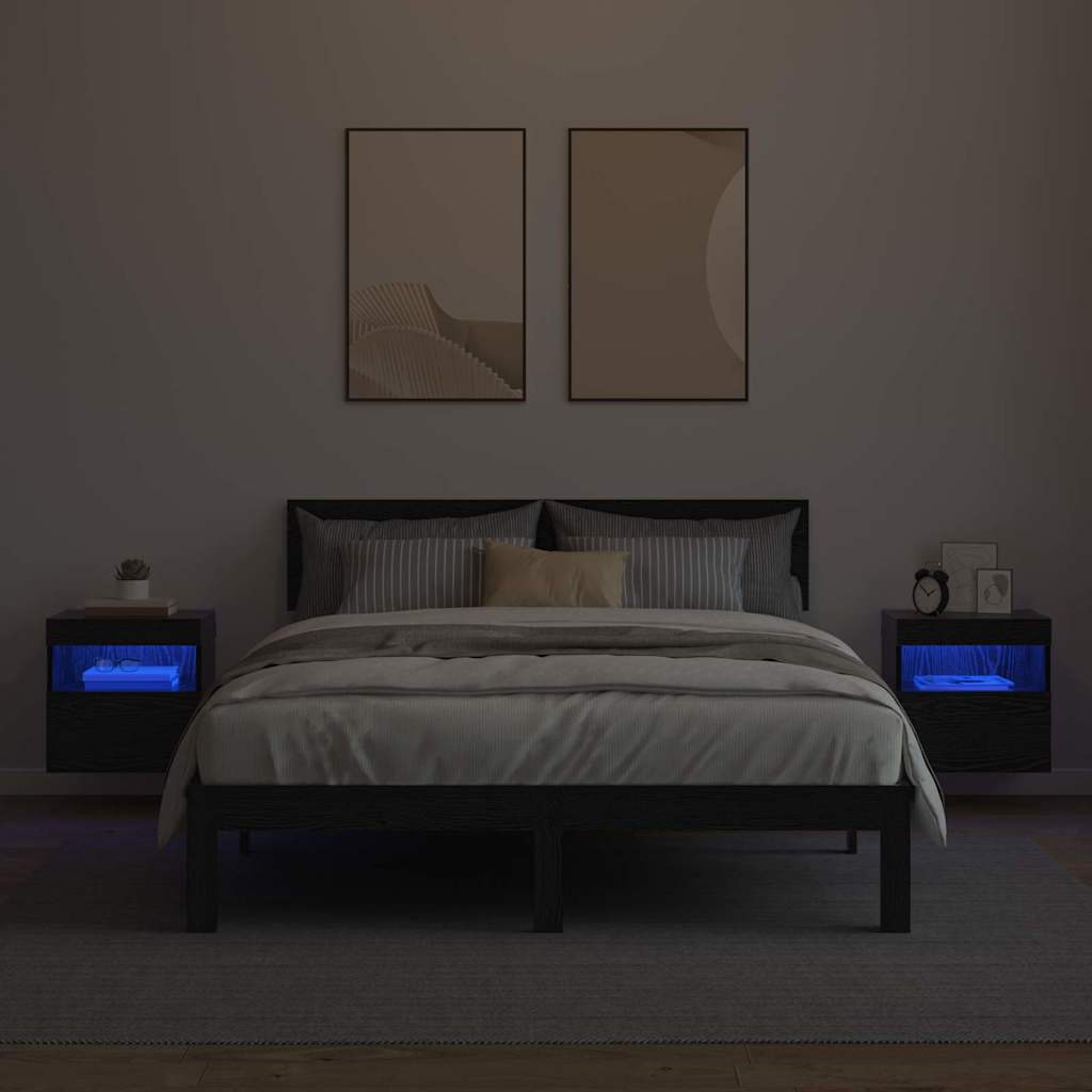 vidaXL TV Wall Cabinets 2 pcs Black Oak Engineered Wood 6