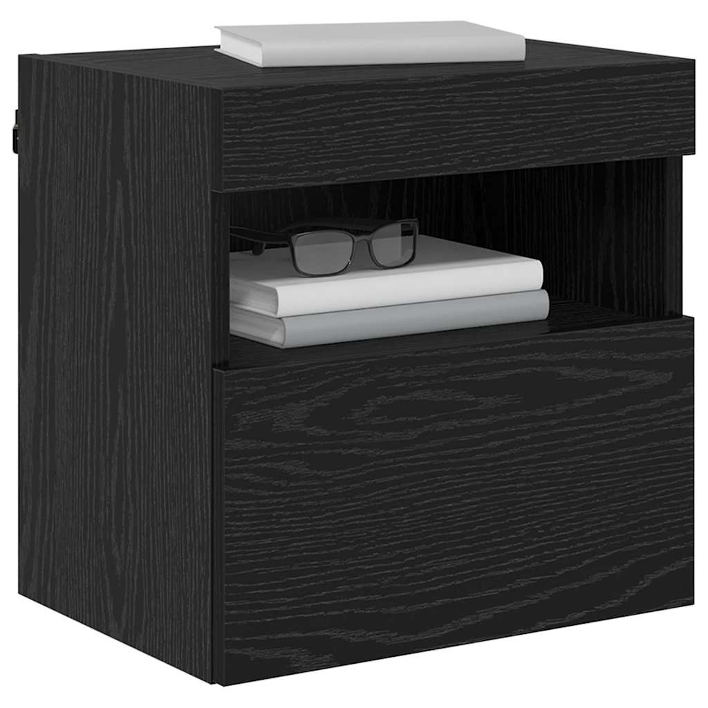 vidaXL TV Wall Cabinets 2 pcs Black Oak Engineered Wood 3