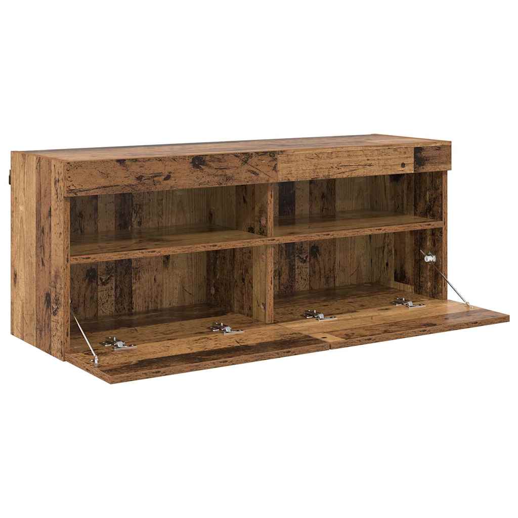 vidaXL TV Wall Cabinet 100 x 30 x 40 cm Old Wood Engineered Wood 6