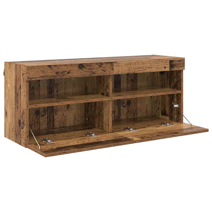 vidaXL TV Wall Cabinet 100 x 30 x 40 cm Old Wood Engineered Wood 6