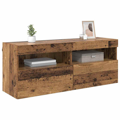 vidaXL TV Wall Cabinet 100 x 30 x 40 cm Old Wood Engineered Wood 3