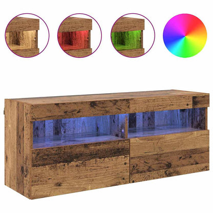 vidaXL TV Wall Cabinet 100 x 30 x 40 cm Old Wood Engineered Wood 4