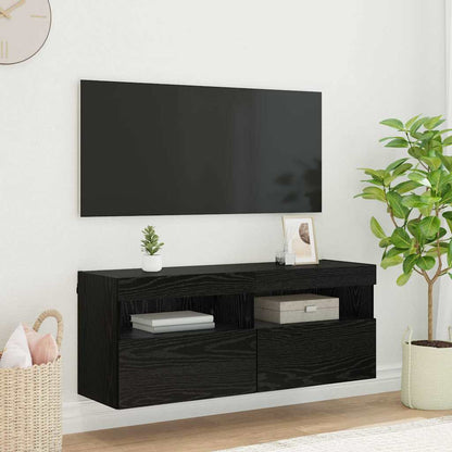 vidaXL TV Wall Cabinet with LED Lights 100x30x40 cm