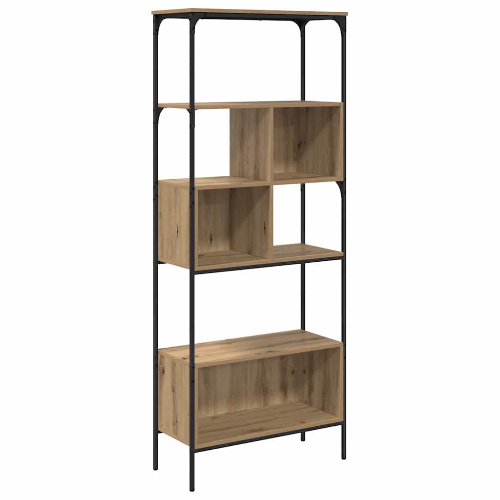vidaXL Bookcase 7-Tier 76 x 33 x 188.5 cm Engineered Wood Artisan Oak 2
