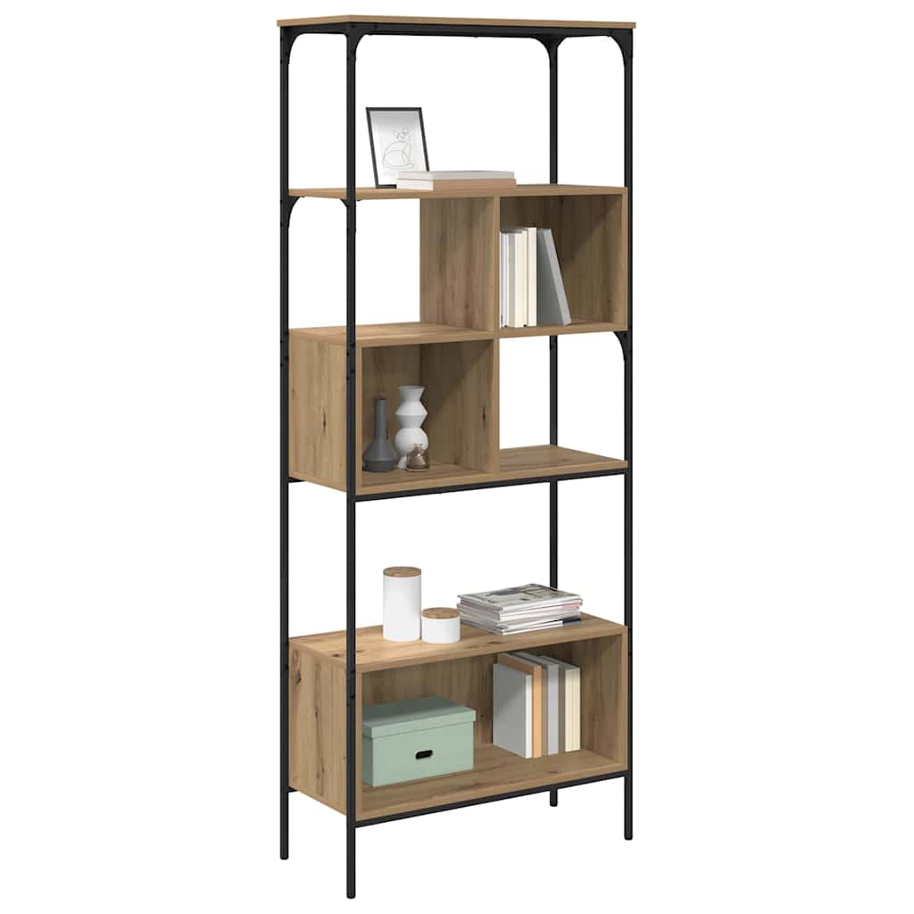 vidaXL Bookcase 7-Tier 76 x 33 x 188.5 cm Engineered Wood Artisan Oak 3