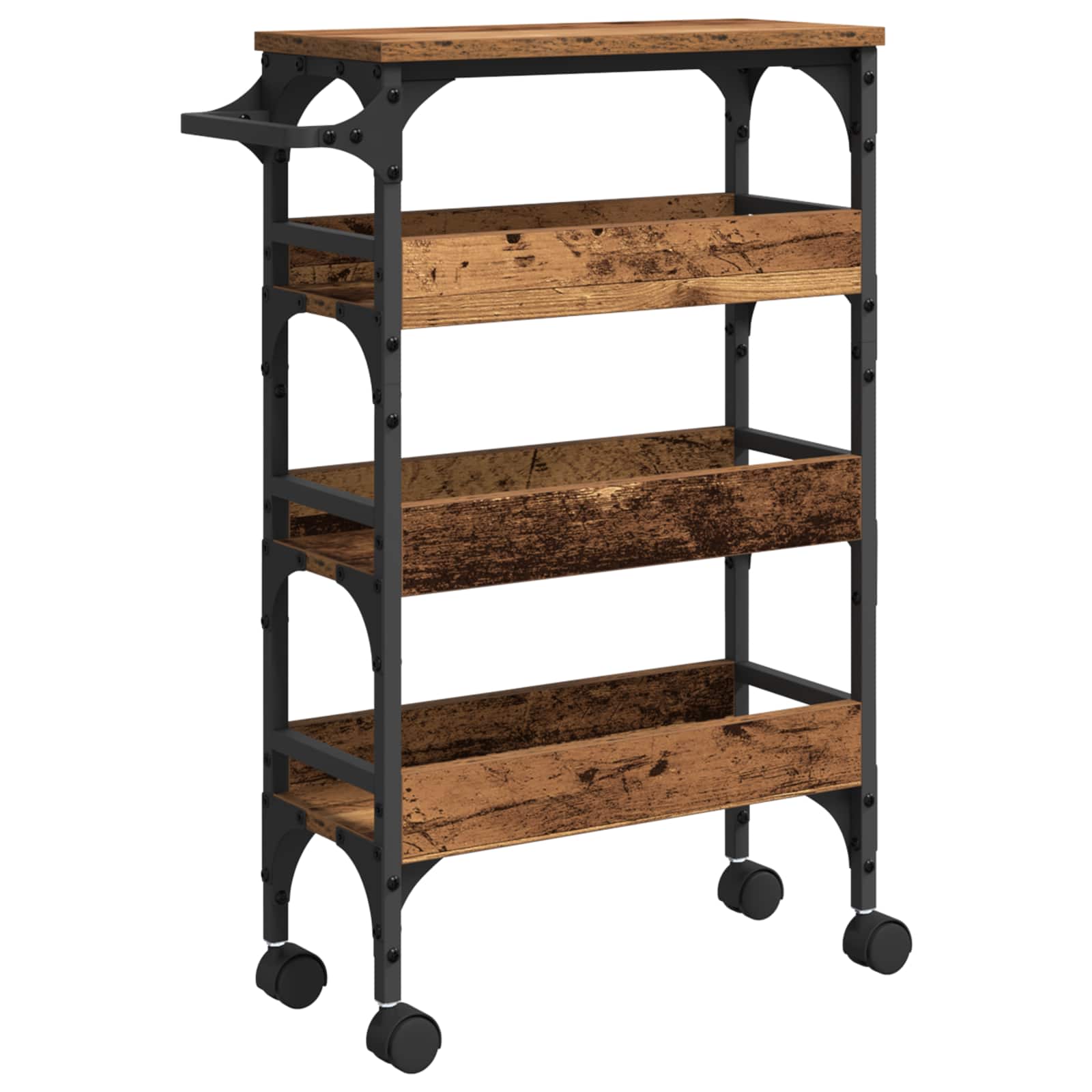 vidaXL Kitchen Trolley Old Wood 53 x 20 x 76 cm Engineered Wood 2