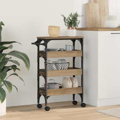 vidaXL Kitchen Trolley Artisan Oak 53 x 20 x 76 cm Engineered Wood 1