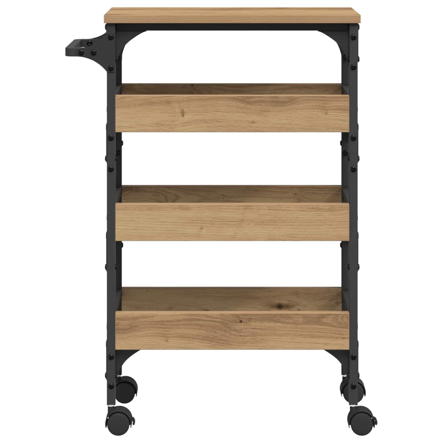 vidaXL Kitchen Trolley Artisan Oak 53 x 20 x 76 cm Engineered Wood 6