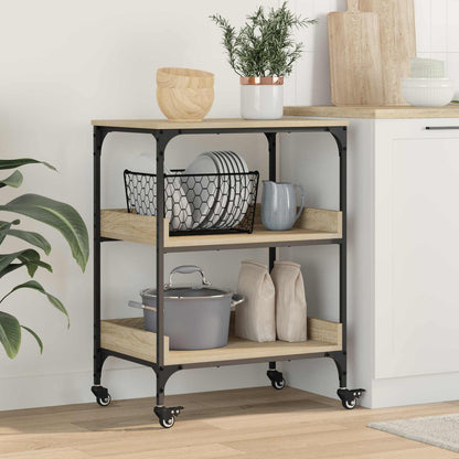 vidaXL Kitchen Trolley Sonoma Oak 60 x 41 x 80.5 cm Engineered Wood 1