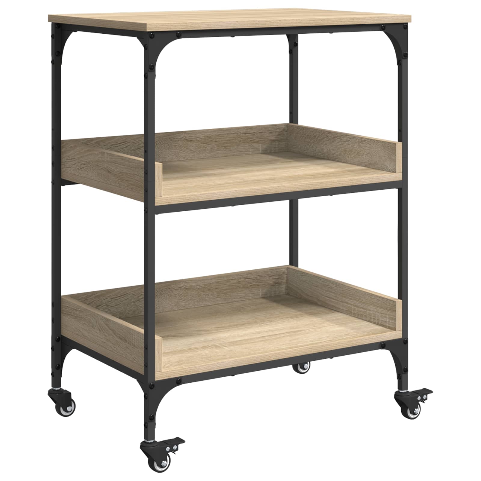 vidaXL Kitchen Trolley Sonoma Oak 60 x 41 x 80.5 cm Engineered Wood 2