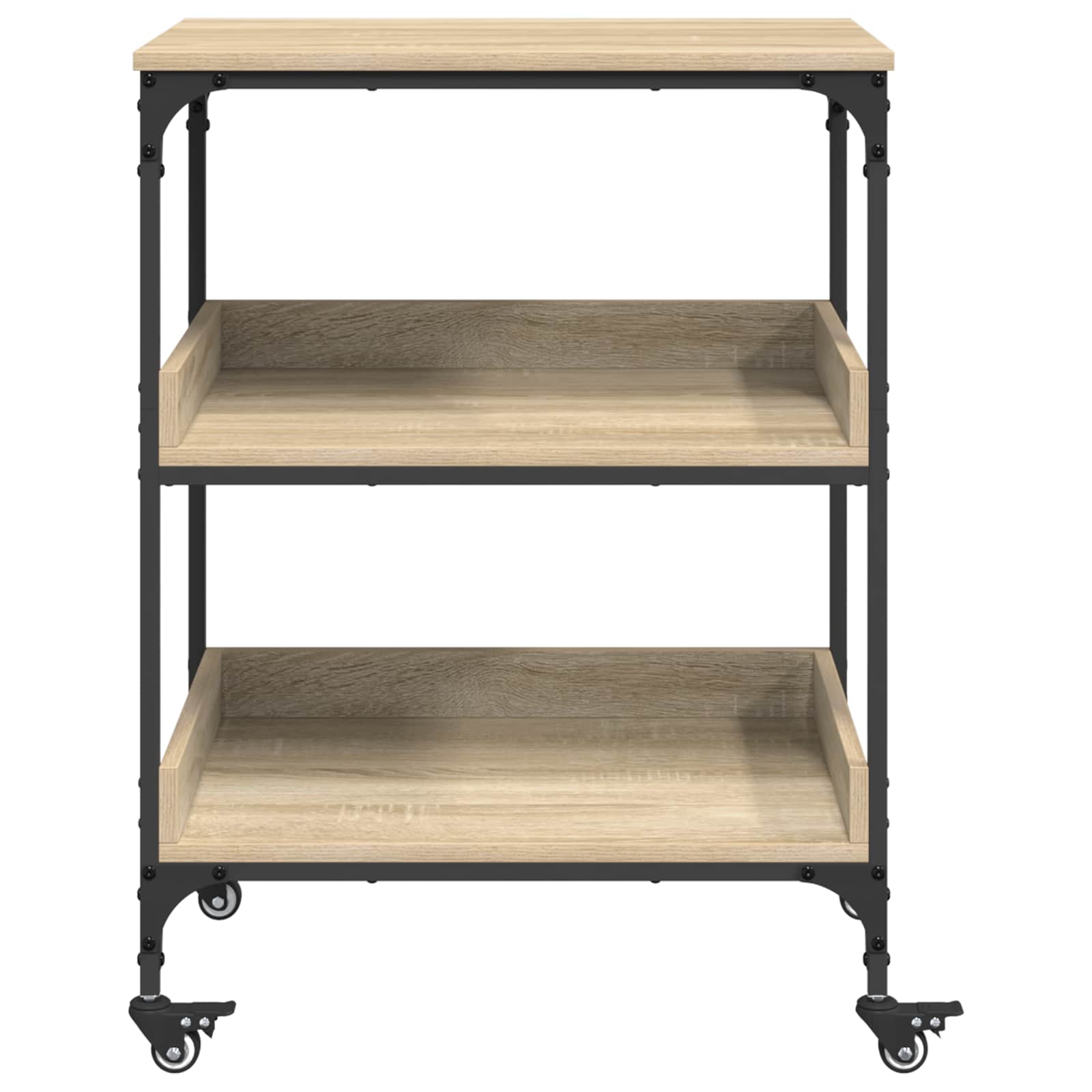 vidaXL Kitchen Trolley Sonoma Oak 60 x 41 x 80.5 cm Engineered Wood 6