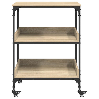 vidaXL Kitchen Trolley Sonoma Oak 60 x 41 x 80.5 cm Engineered Wood 6