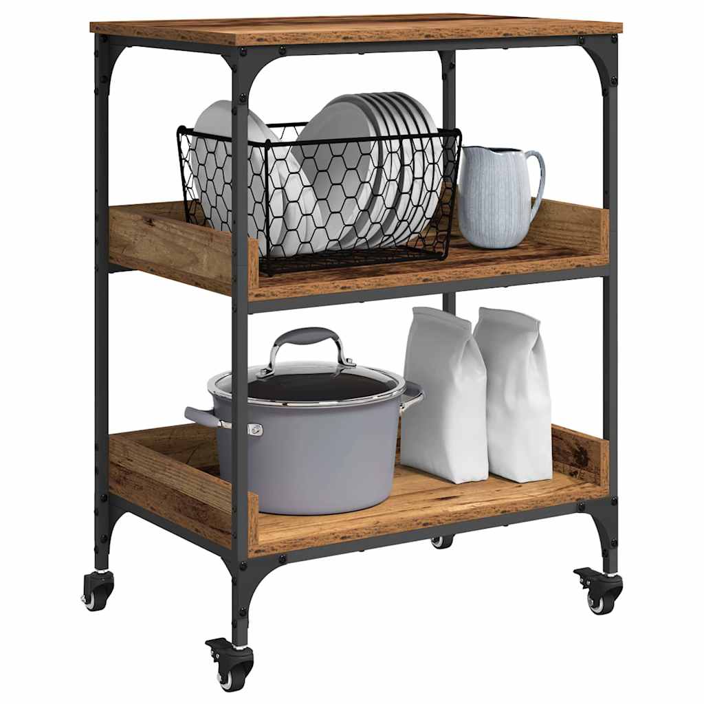 Kitchen Trolley Old Wood Engineered Wood