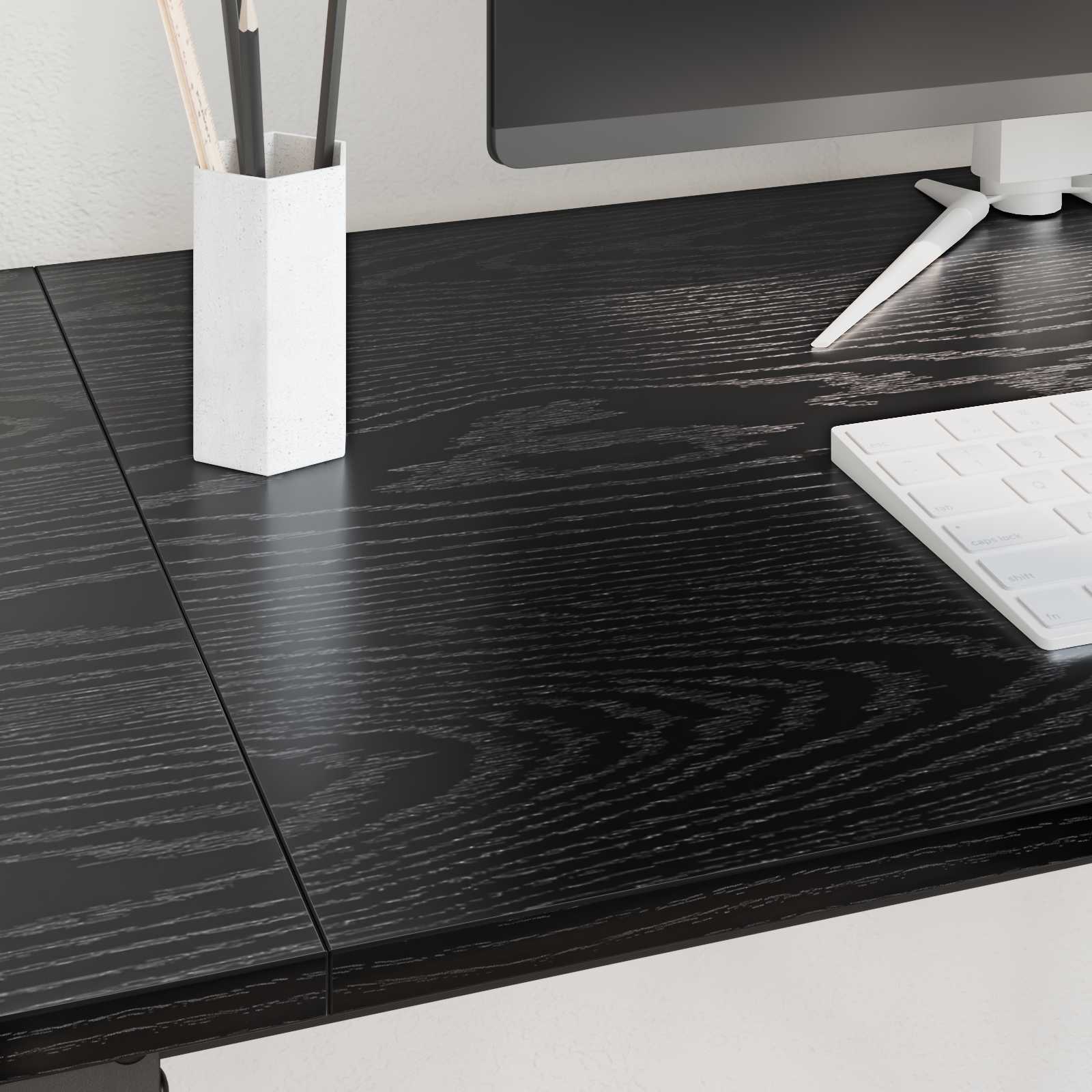 vidaXL Desk Black Oak 120 x 50 x 75 cm Engineered Wood 4