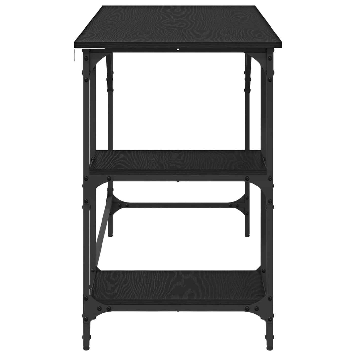 vidaXL Desk Black Oak 120 x 50 x 75 cm Engineered Wood 6