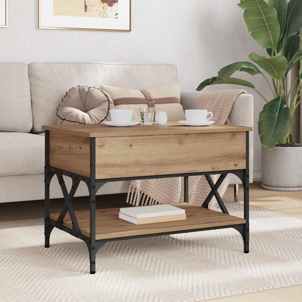 vidaXL Coffee Table Artisan Oak 70x50x50cm Engineered Wood 4