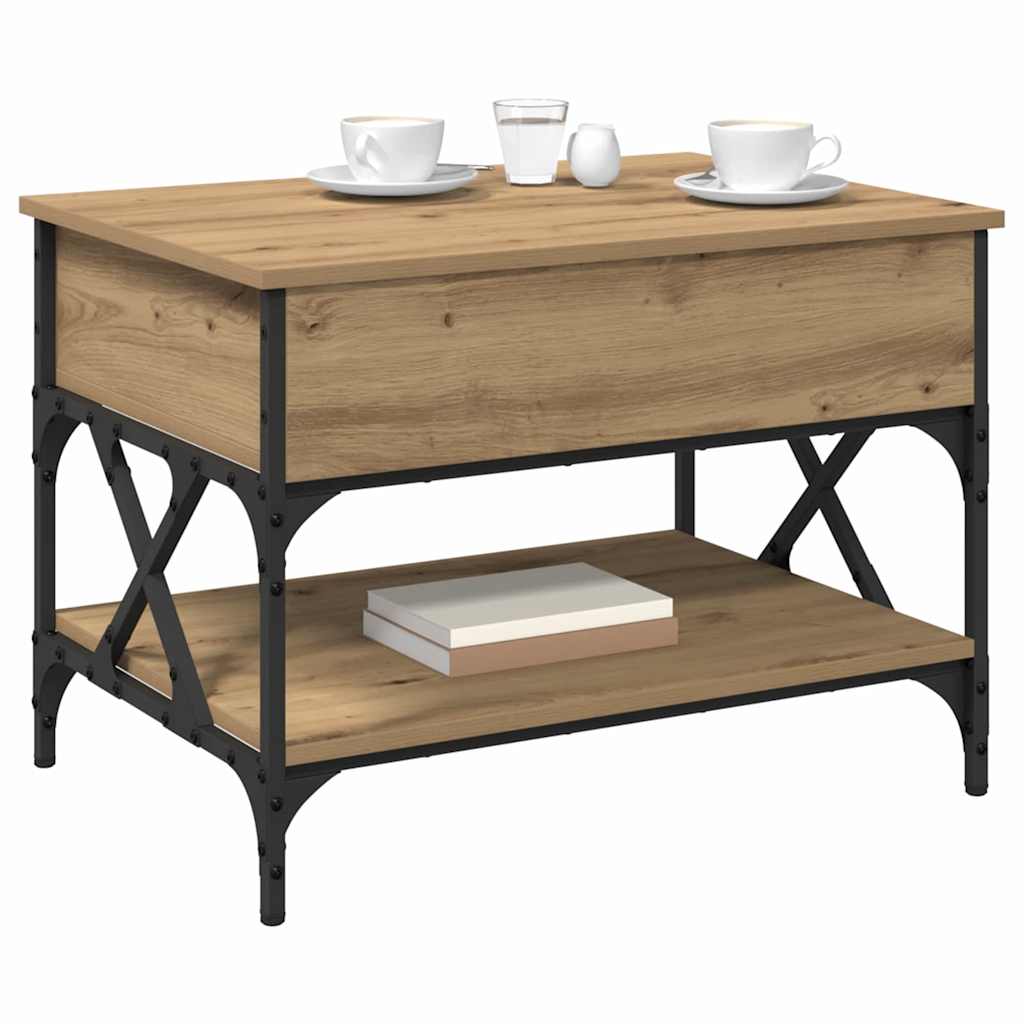 vidaXL Coffee Table Artisan Oak 70x50x50cm Engineered Wood 3