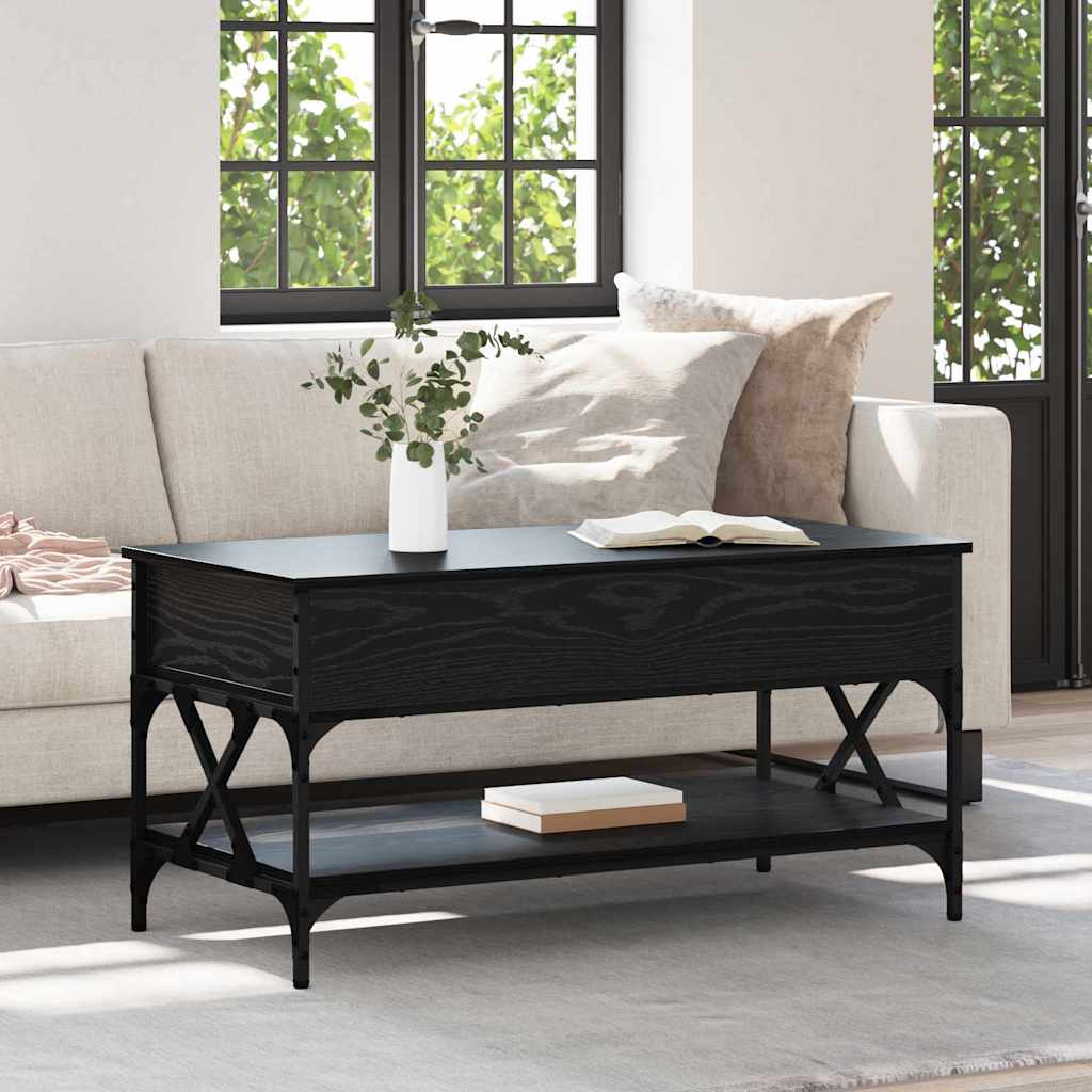 vidaXL Coffee Table Black Oak 100 x 50 x 50 cm Engineered Wood 1
