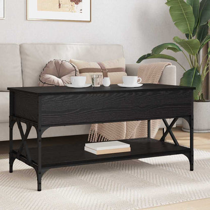 vidaXL Coffee Table Black Oak 100 x 50 x 50 cm Engineered Wood 4