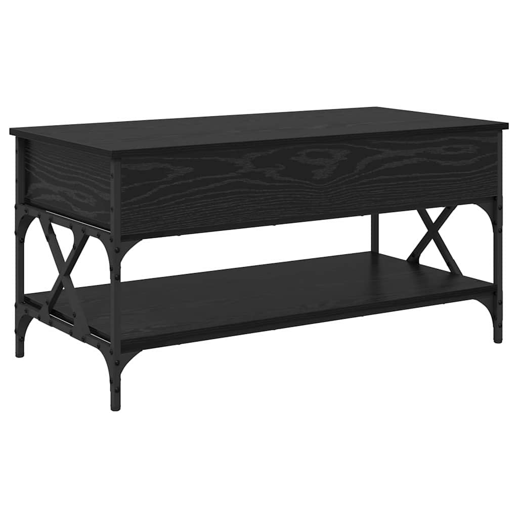 vidaXL Coffee Table Black Oak 100 x 50 x 50 cm Engineered Wood 2