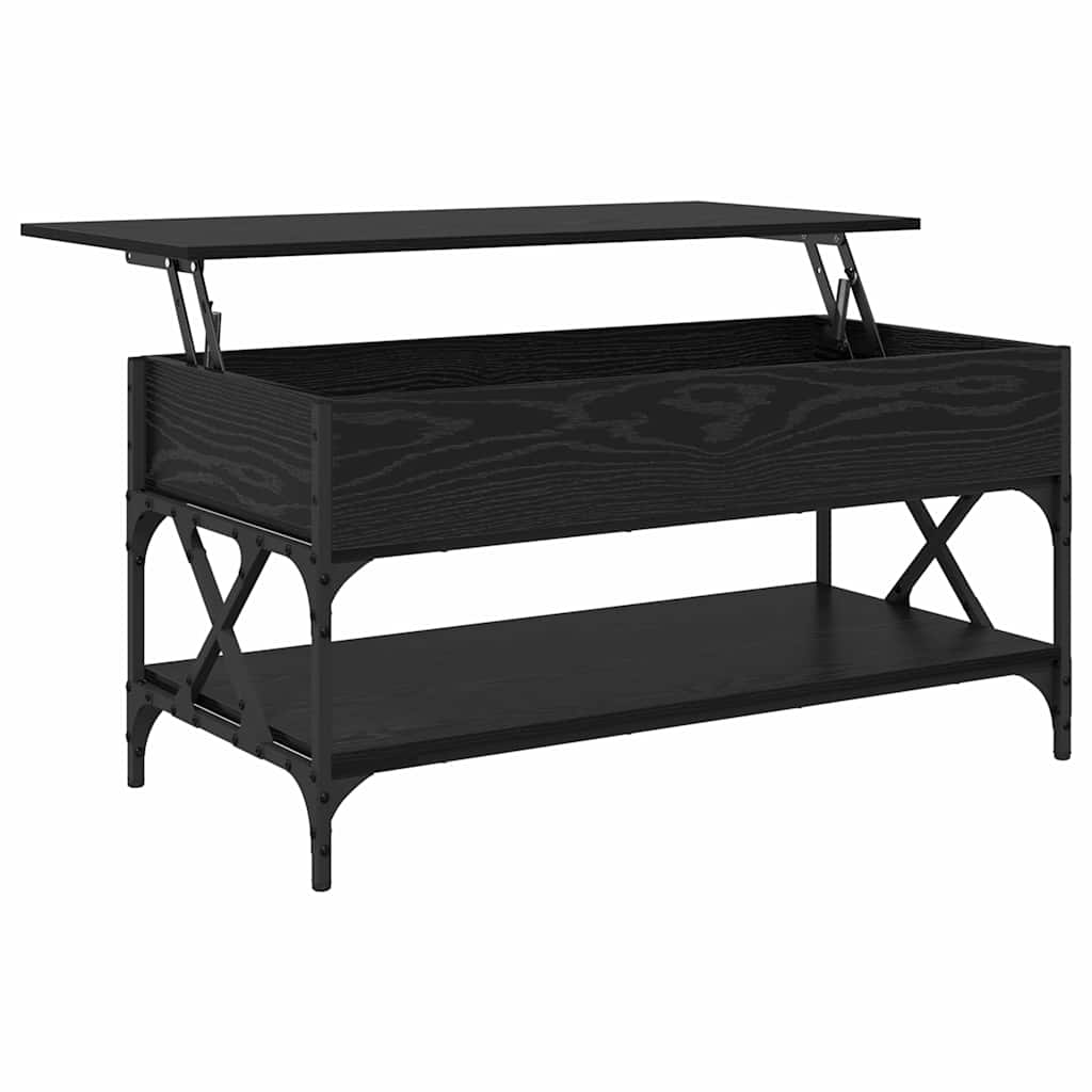 vidaXL Coffee Table Black Oak 100 x 50 x 50 cm Engineered Wood 5