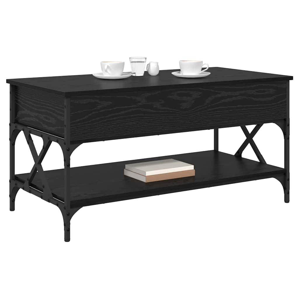 vidaXL Coffee Table Black Oak 100 x 50 x 50 cm Engineered Wood 3