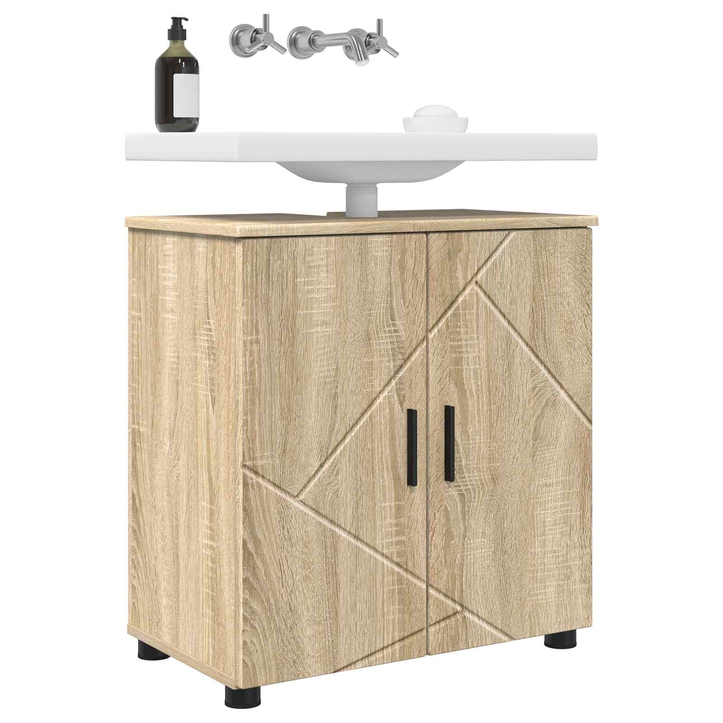vidaXL Bathroom Cabinet Sonoma Oak 61 x 35 x 64 cm 3