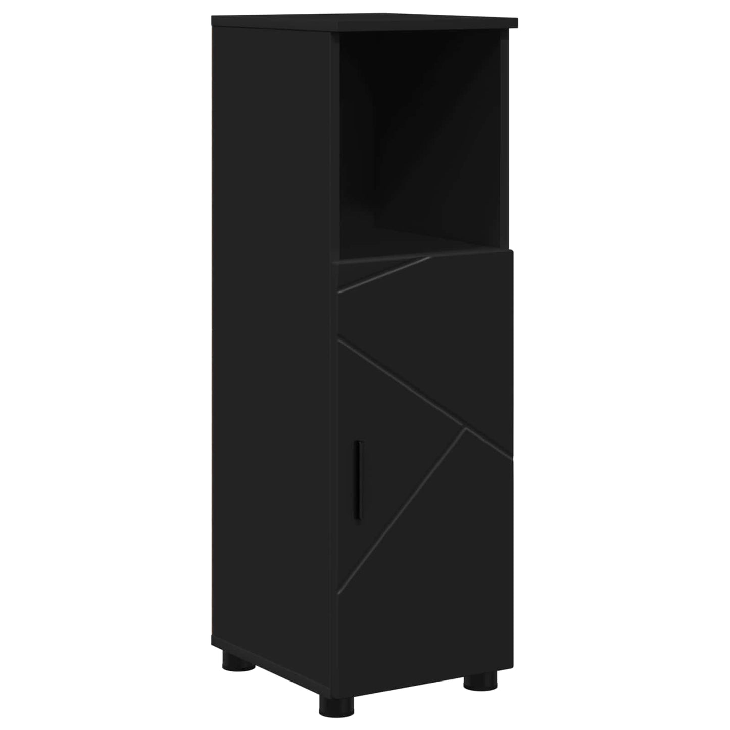 vidaXL Bathroom Cabinet Black 30 x 35 x 95 cm Engineered wood, Metal 2