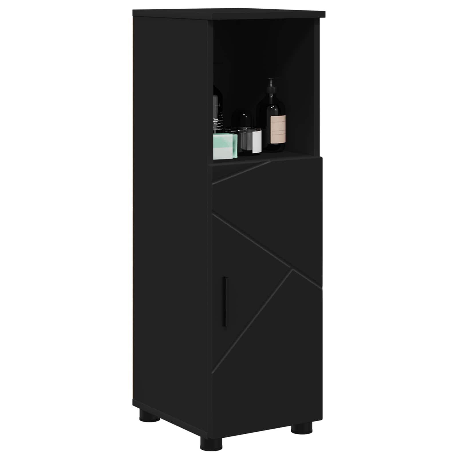 vidaXL Bathroom Cabinet Black 30 x 35 x 95 cm Engineered wood, Metal 3