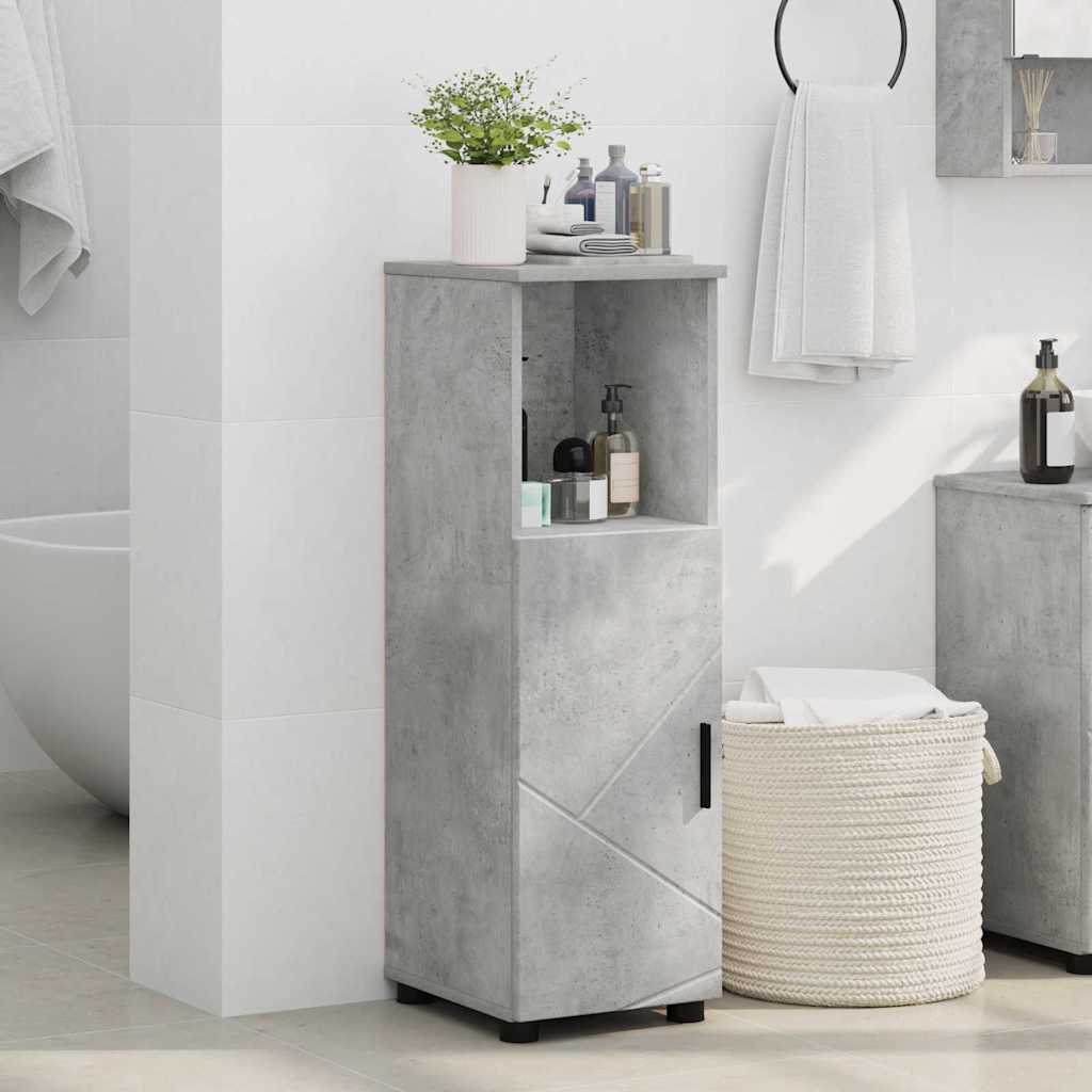 vidaXL Bathroom Cabinet Concrete Grey 30 x 35 x 95 cm 4