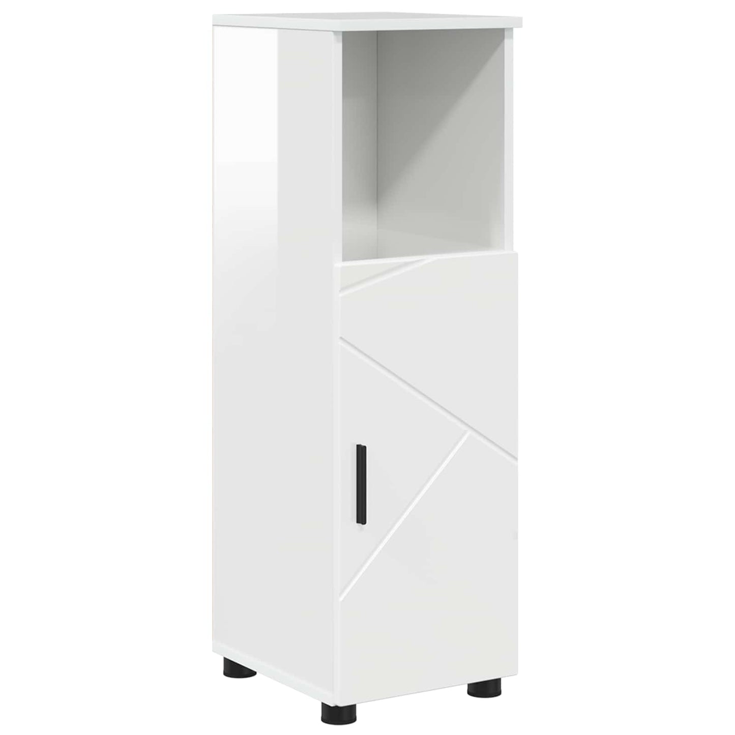 vidaXL Bathroom Cabinet High Gloss White 30 x 35 x 95 cm 2