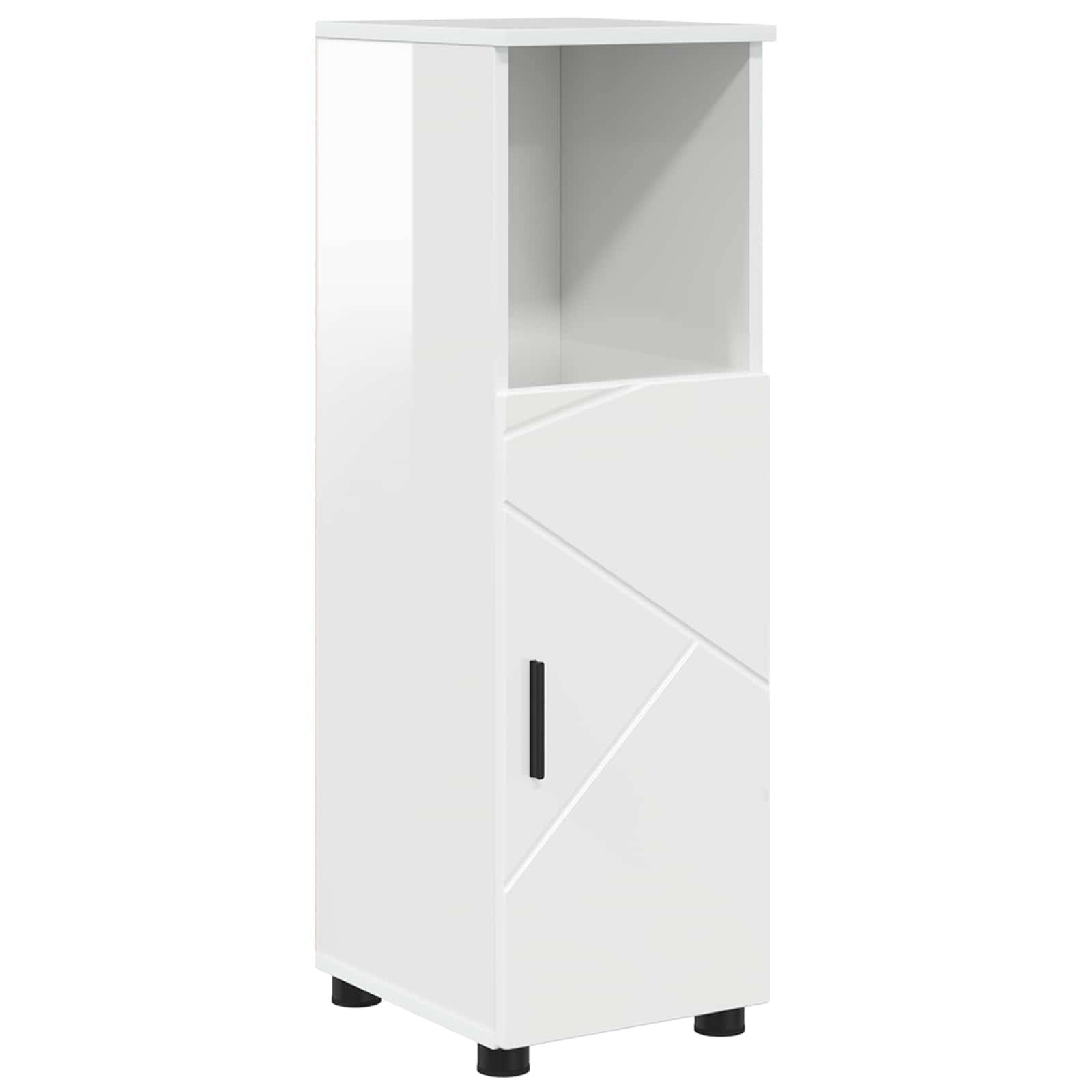 vidaXL Bathroom Cabinet High Gloss White 30 x 35 x 95 cm 2