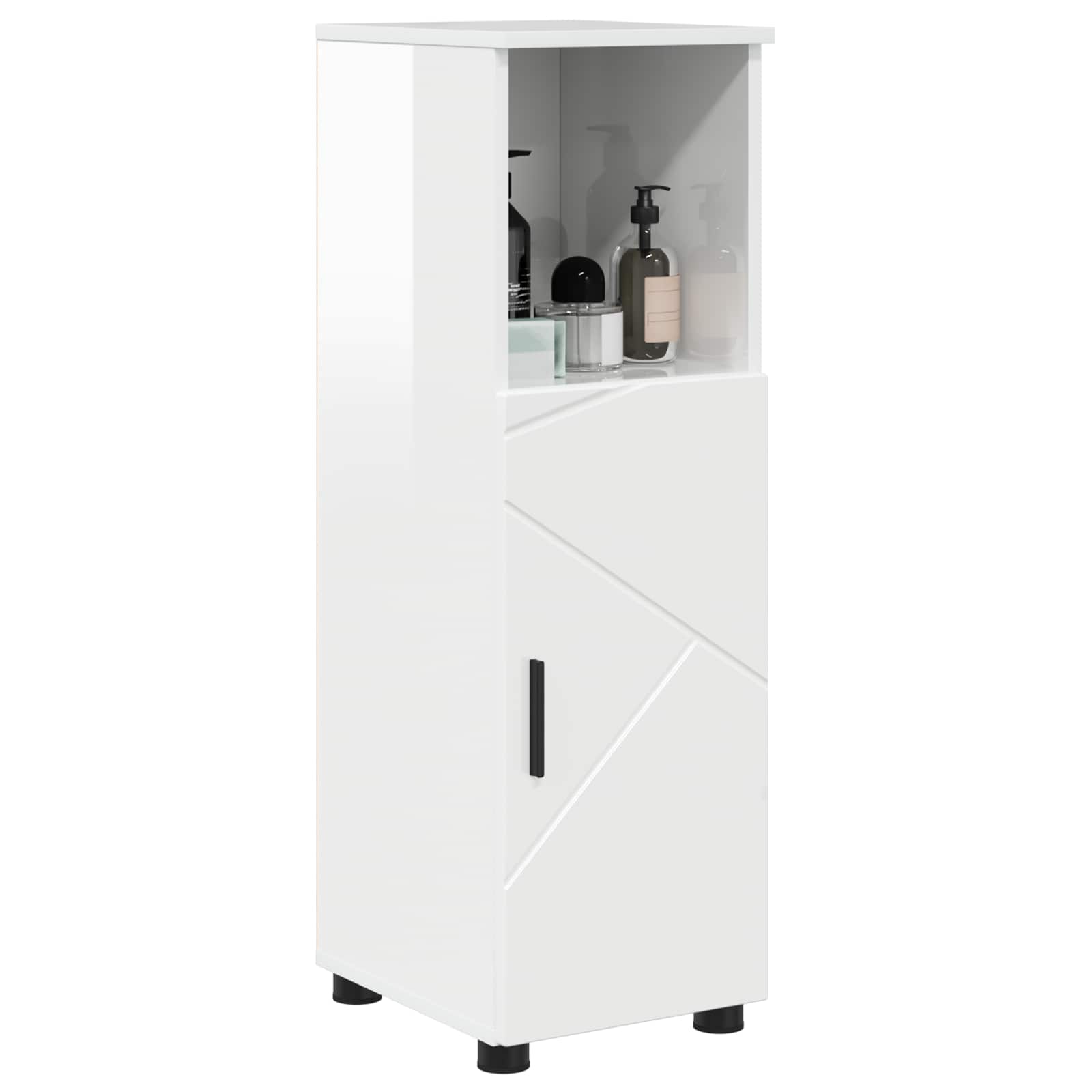 vidaXL Bathroom Cabinet High Gloss White 30 x 35 x 95 cm 3