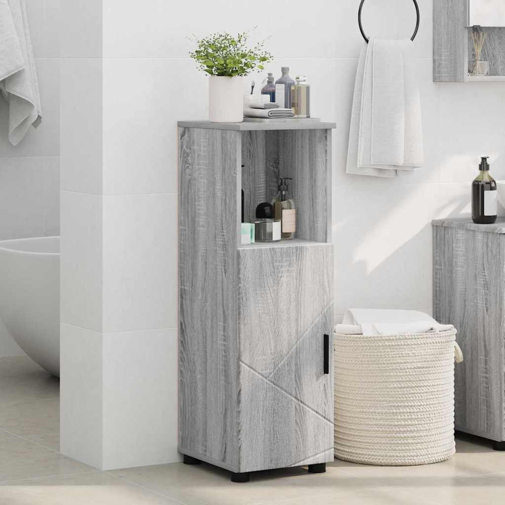 vidaXL Bathroom Cabinet Grey Sonoma 30 x 35 x 95 cm 4