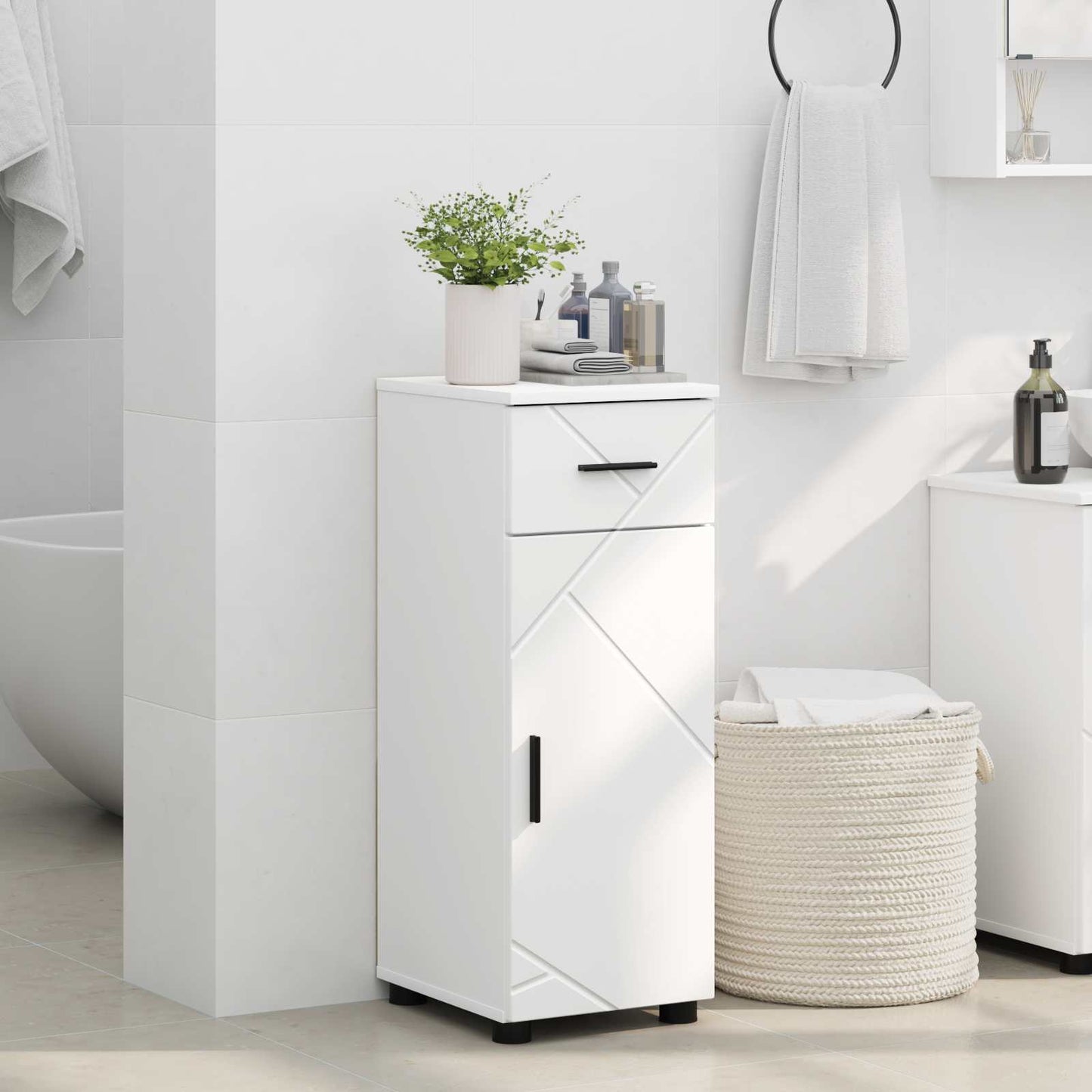 vidaXL Bathroom Cabinet White 30 x 35 x 80 cm Engineered wood, Metal 4