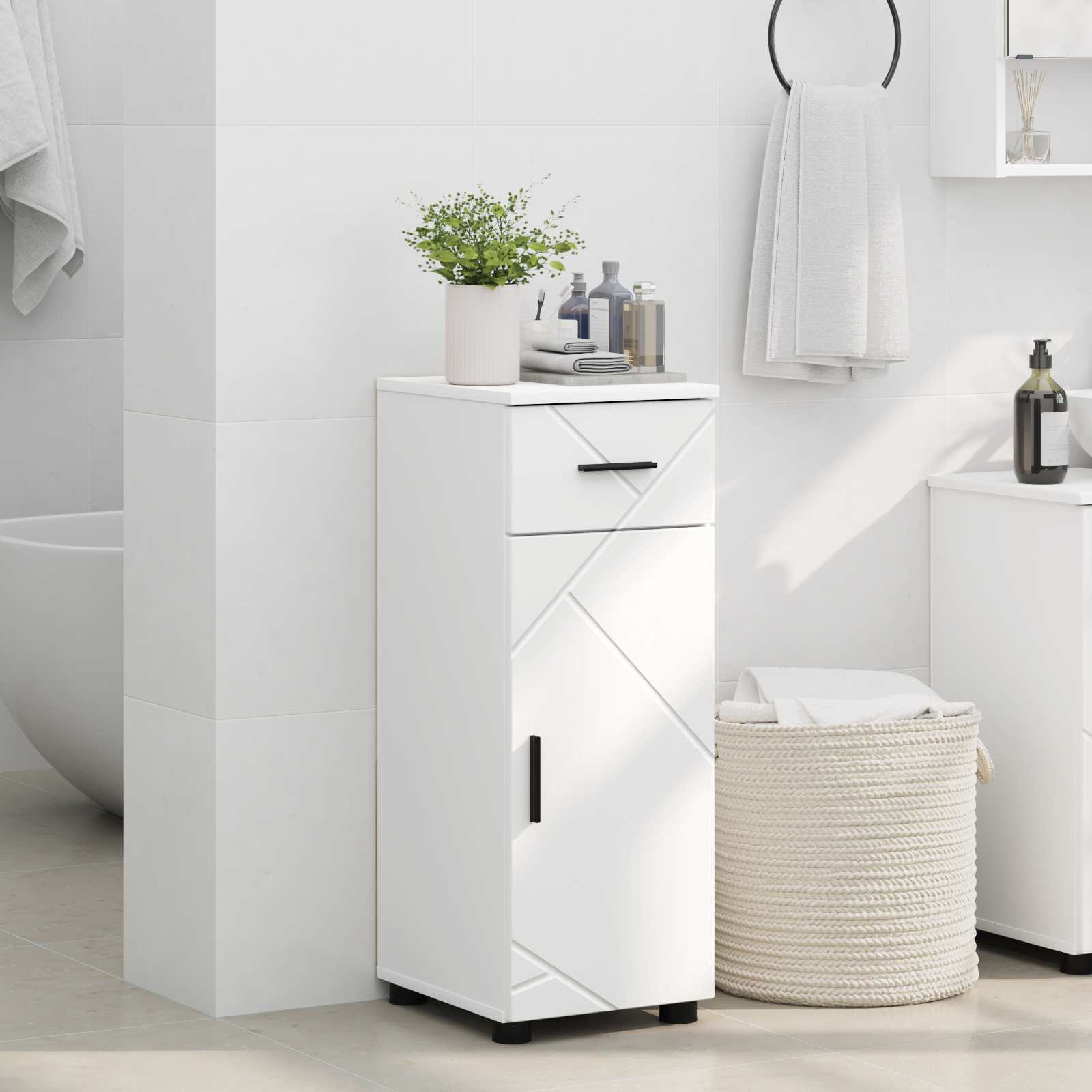 vidaXL Bathroom Cabinet White 30 x 35 x 80 cm Engineered wood, Metal 4
