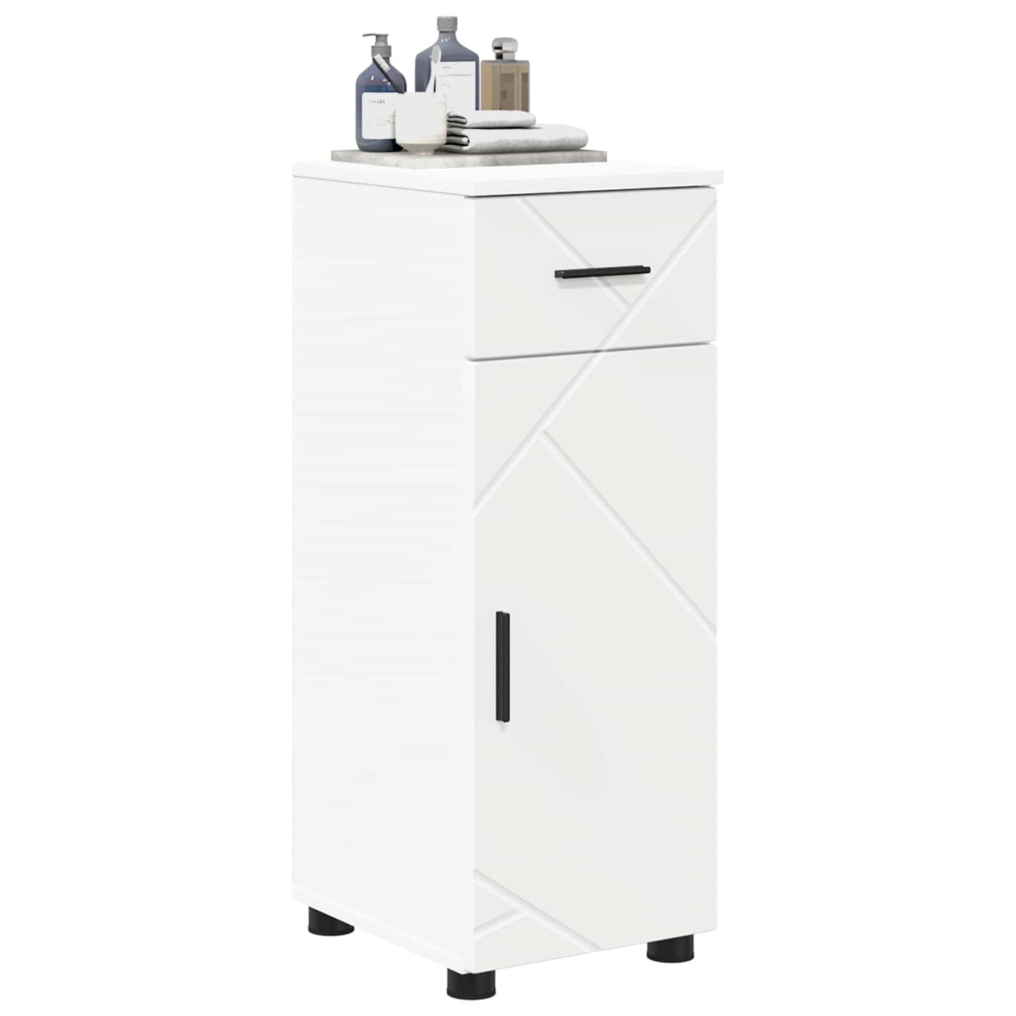vidaXL Bathroom Cabinet White 30 x 35 x 80 cm Engineered wood, Metal 3